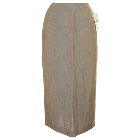 Doncaster Linen-Blend Midi Skirt Women’s 12 Neutral Beige Classic Career NWT - Picture 1 of 6